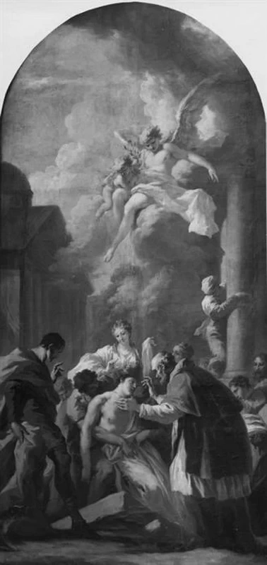 Sant'Ulrico benedice un ammalato - Füssen, Chiesa di San Magno